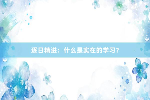逐日精进：什么是实在的学习？